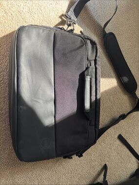 Dell Black Laptop Messenger Bag with Detachable Shoulder Strap